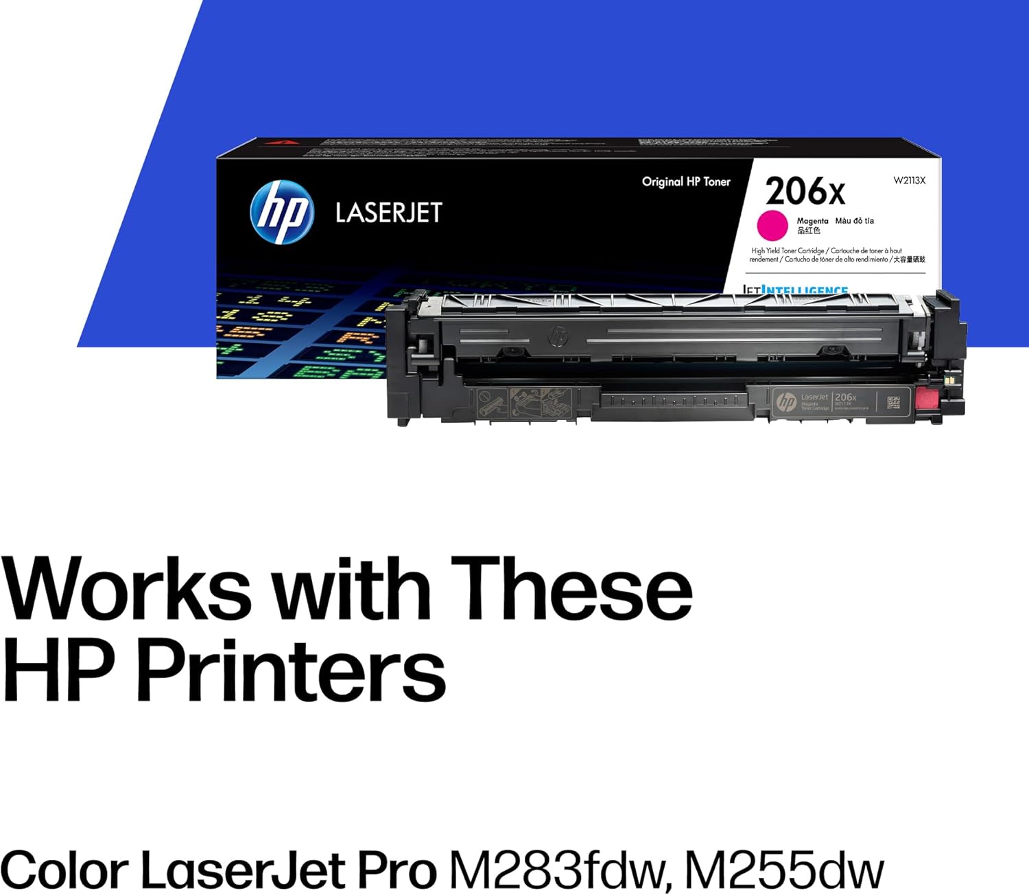71lgYAfGY3L._AC_SL1500_.jpg HP 206X Magenta Toner Cartridge | Works with Color LaserJet Pro M255, MFP M282, M283 Series | W2113X