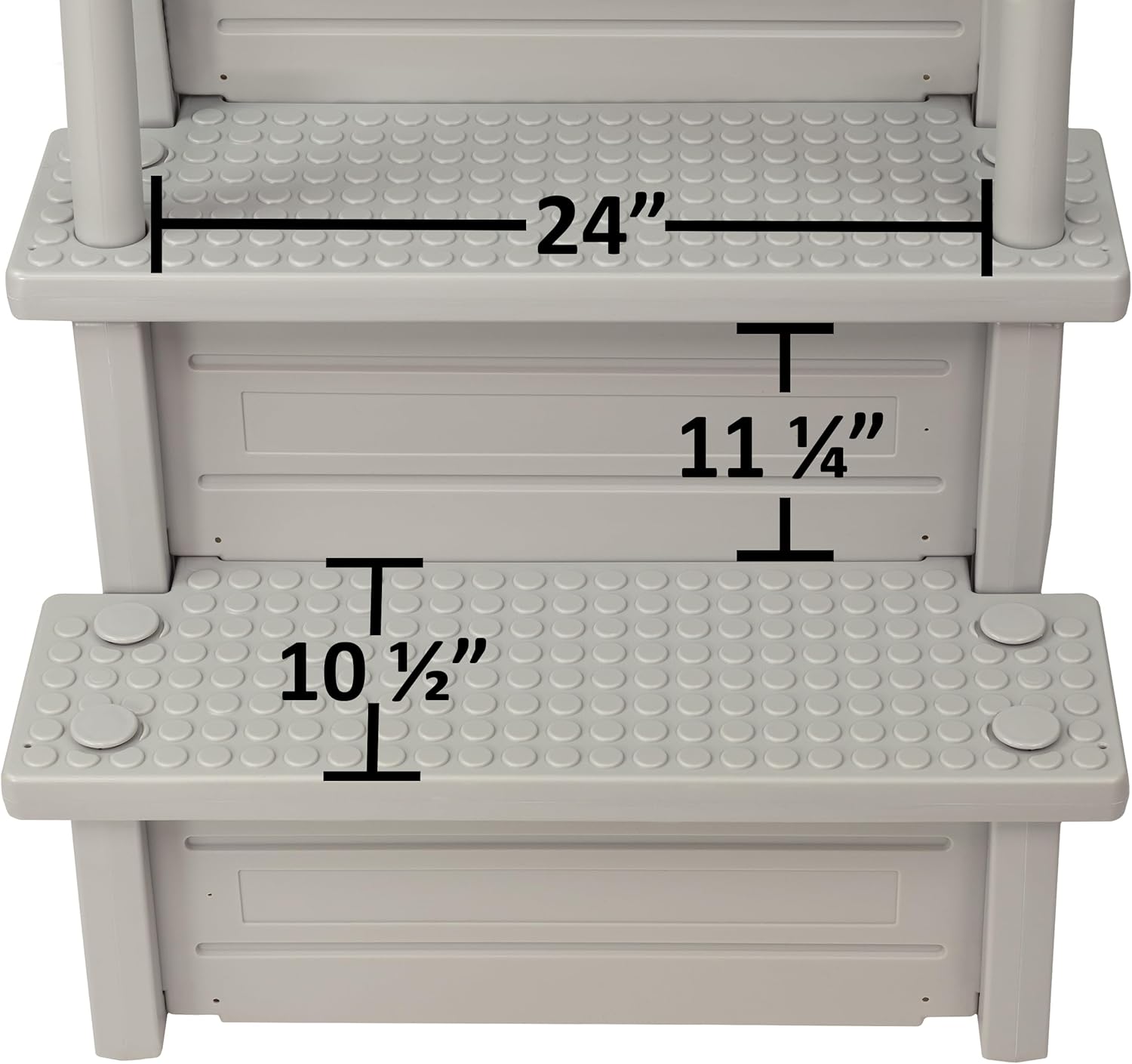 71lqfe-Wi4L._AC_SL1500_.jpg Aqua Select Anti-Slip in-Pool Steps | Cloud Grey/Grey Steps | for Above Ground Swimming Pools | Can Mount to Decks 48" to 54" H | Safety Stairs Capacity Up to 350 lbs
