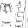Amarine Made Boat Ladder 4 Steps Removable Premium Stainless Folding Rear Entry Pontoon Boat Ladder w/Extra Wide Step Amarine Made Boat Ladder 4 Steps Removable Premium Stainless Folding Rear Entry Pontoon Boat Ladder w/Extra Wide Step