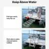 VEVOR Flip-Up Dock Ladder, 5-Step, Heavy-Duty Aluminum Alloy Pontoon Boat Swim Ladder, with Non-Slip Wide Steps, 350 lbs Weight Capacity, Pull Rope Assist, Comfort Use for Lake Pool Marine Boarding