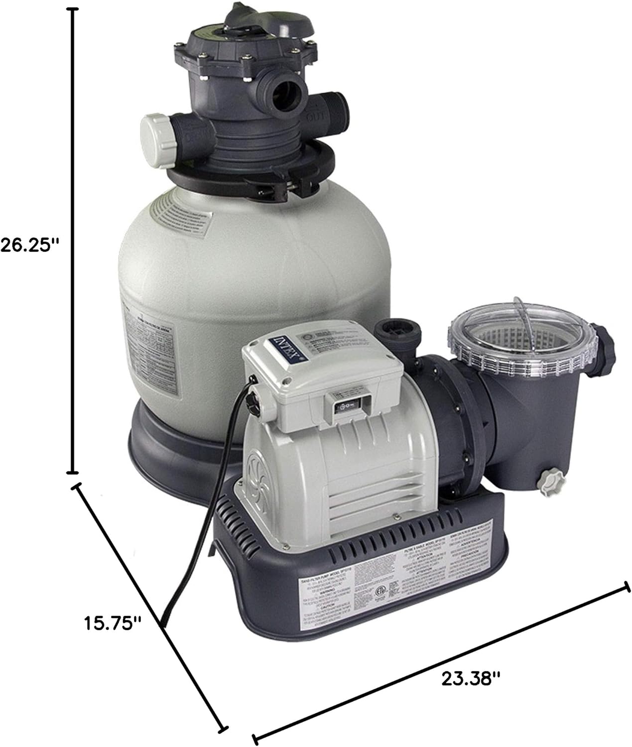 71mRpBuvGL._AC_SL1500_.jpg Intex Krystal Clear Sand Filter Pump for Above Ground Pools, 2800 GPH Pump Flow Rate, 110-120V with GFCI