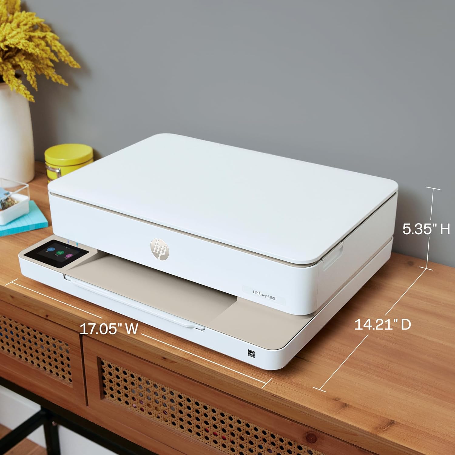 71mqeLqgthL._AC_SL1500_.jpg HP Envy 6155 Wireless All-in-One Color Inkjet Printer, Print, Scan, Copy, Duplex Printing Best-for-Home, 3 Month Trial of Instant Ink Included, AI-Capable (C2WR7A) Portobello