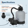Garvee 19" Sand Filter Pump for Above Ground Pool with Timer, 1.5HP 6075GPH Swimming Pool Pump & Sand Filter System with 7-Way Valve & Strainer Basket, Pool Pumps Above Ground, Grey