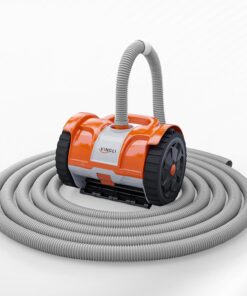 (2025 Upgrade) VINGLI Pool Vacuum Cleaner, Suction Side Wall-Climbing Sweeper for Ground&Inground Pools, Automatic Pool Vacuum with 39.6ft Tangle-Free Hose (Rich Orange&Gray)