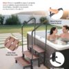 VEVOR Hot Tub Steps with Handrail, 3-Step Spa Outdoor Stairs, Heavy Duty 25.2 inch Wide Above-Ground/Inflatable Pool Step with 550 lbs Weight Capacity, Multi-Use for Porch, Patio, Deck, Trailers