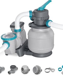 Bestway 1,500 Gallon Sand Filter Pump for 300 to 11,200 Gallon Above Ground Outdoor Swimming Pools with ChemConnect Clean Water Dispenser