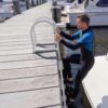 VEVOR Removable Dock Ladder 5 Steps, 500lbs Heavy-Duty, Thickened 6063 Aluminum Alloy with Textured Nonslip Step & Mat, Weather-Ready & Quick Detach for Dock, Boat, Pool, Fishing
