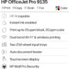 HP OfficeJet Pro 9135 Wireless All-in-One Color Inkjet Printer, Print, Scan, Copy, Fax, ADF, Duplex Print/scan, Best-for-Office, 3 Month Trial of Instant Ink Included, AI-Capable (C2WM0A)