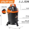 Armor All VO405P 0901 4 Gallon Wet/Dry Vac 2.0 Peak HP Shop Vacuum with Nozzles & Brush,Black/Orange Armor All VO405P 0901 4 Gallon Wet/Dry Vac 2.0 Peak HP Shop Vacuum with Nozzles & Brush,Black/Orange