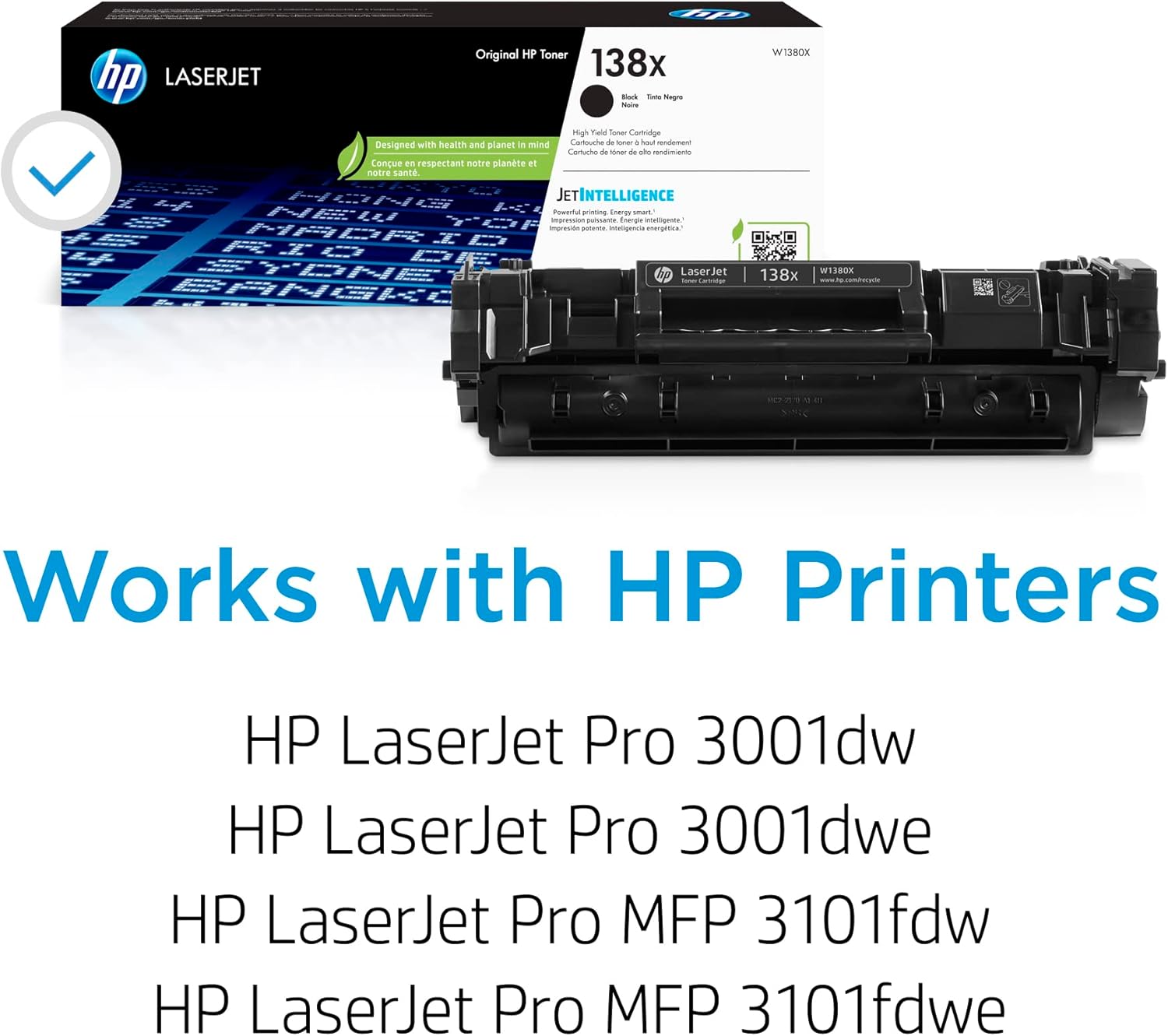 71oDin4pGQL._AC_SL1500_.jpg HP 138X Black High-Yield Toner Cartridge | Works LaserJet Pro 3001 Series, LaserJet Pro MFP 3101 Series | W1380X