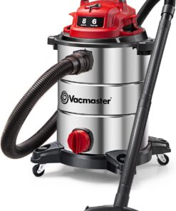 Vacmaster VOC812SF 1101 8-Gallon Premium Stainless Steel Wet/Dry Vacuum, Red Edition, 8 Gal