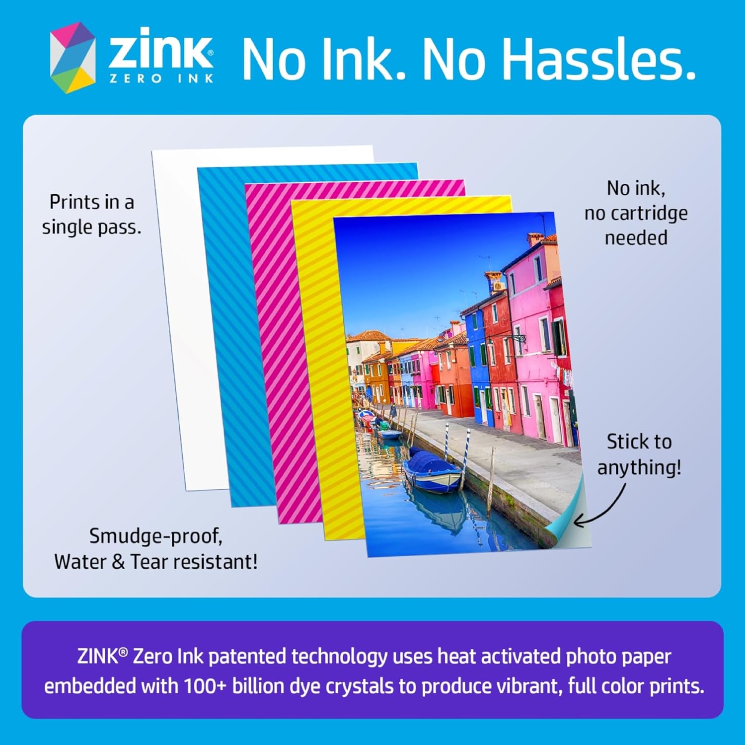 71oYAI1wTL._AC_SL1500_.jpg HP Sprocket 2x3 Instant Smartphone Photo Printer - Portable Color Wireless Mobile Printer - Zink Sticky-Back Photos - Print from Compatible iOS & Android Devices with Bluetooth w/Fun App - Purple