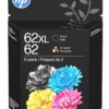 HP 62 Ink Cartridge, Black XL and Tri-Color (Black XL + CMY)