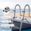 VEVOR Boat Ladder, 4 Steps Stainless Steel Telescoping Folding Swim Deck Ladder for Rear Entry Inboard, 600lbs Capacity with 4.1'' Extra Wide Steps & Handrails, for Outboards, Yacht, Pontoon Boat