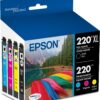 EPSON 220 DURABrite Ultra Ink High Capacity Black & Standard Color Cartridge Combo Pack Works with WorkForce WF-2630,2650, 2660, 2750, 2760 and Expression XP-320,420, 424