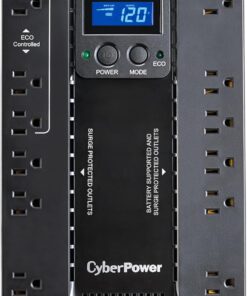 CyberPower EC850LCD Ecologic UPS Battery Backup and Surge Protector, 850VA/510W, 12 Outlets, ECO Mode, Compact, UL Certified