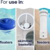 HTH 42055 Pool Care 3" Chlorine Tabs Advanced, Swimming Pool Sanitizer with Clarifier & Algaecide - Destroys Bacteria & Algae, Delivers Crystal Clear Water All Season, Slow Dissolving, 25 lbs HTH 42055 Pool Care 3" Chlorine Tabs Advanced, Swimming Pool Sanitizer with Clarifier & Algaecide - Destroys Bacteria & Algae, Delivers Crystal Clear Water All Season, Slow Dissolving, 25 lbs