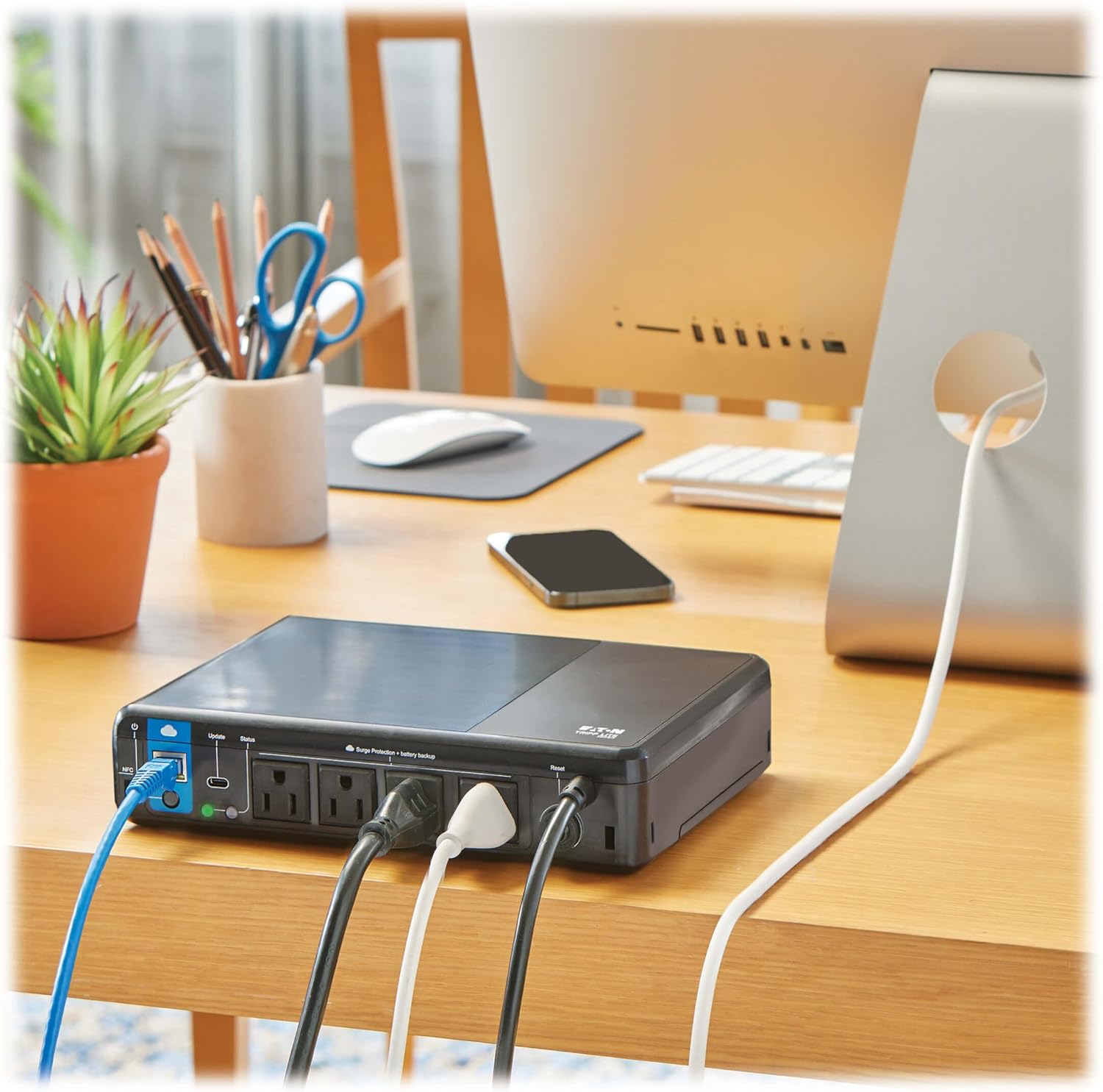 Tripp Lite Cloud-Connected 600VA UPS Battery Backup and Surge Protector, Remote Management & Monitoring, 300W, 4 Outlets, Computer UPS, Wall Mount Option, 5ft Cord, 3-Year Warranty (BC600RNC) Tripp Lite Cloud-Connected 600VA UPS Battery Backup and Surge Protector, Remote Management & Monitoring, 300W, 4 Outlets, Computer UPS, Wall Mount Option, 5ft Cord, 3-Year Warranty (BC600RNC) - Image 2