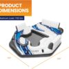 Intex Blue Tropic Inflatable 5 Person Raft or Swimming Pool Island Water Floating Lounger Raft with Backrests, Built in Cooler, and 4 Cupholders