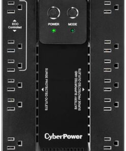 CyberPower EC750G Ecologic UPS Battery Backup and Surge Protector, 750VA/450W, 12 Outlets, ECO Mode, Compact, UL Certified