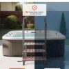 VEVOR Hot Tub Steps with Handrail, 3-Step Spa Outdoor Stairs, Heavy Duty 25.2 inch Wide Above-Ground/Inflatable Pool Step with 550 lbs Weight Capacity, Multi-Use for Porch, Patio, Deck, Trailers