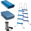 INTEX Easy Set Inflatable Swimming Pool Set: 15ft x 48in – with 1000 GPH Cartridge Filter Pump and Hydrotools Chlorine Dispenser – Easy Assembly