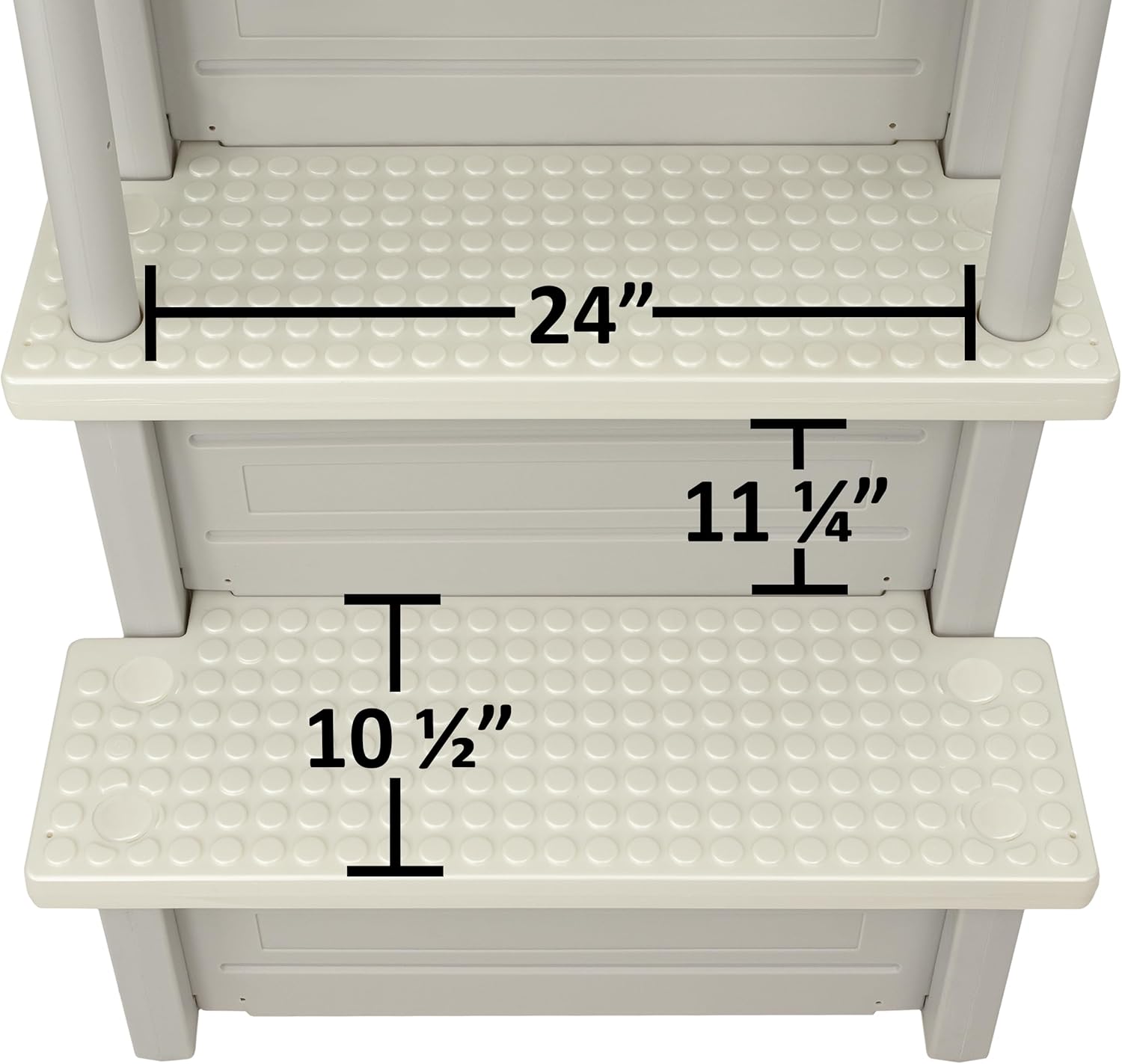 71sWcuXpX2L._AC_SL1500_.jpg Aqua Select Anti-Slip in-Pool Steps | Cloud Gray/Pearl White Steps | for Above Ground Swimming Pools | Can Mount to Decks 48" to 54" H | Safety Stairs Capacity Up to 350 lbs