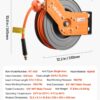 VEVOR Retractable Air Hose Reel, 3/8 Inch x 50 FT Hybrid Air Hose Max 300PSI, Auto Rewind Air-Compressor Hoses Reel with 5 ft Lead in, 180° Swivel Ceiling/Wall Mount for Garage Workshops