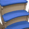 Confer Plastics Curved Drop-in Inground Pool Step 3 Tread Stair Entry System w/ 2 Handrails & Adjustable Mounting Brackets - Base Step, Blue Treads Confer Plastics Curved Drop-in Inground Pool Step 3 Tread Stair Entry System w/ 2 Handrails & Adjustable Mounting Brackets - Base Step, Blue Treads