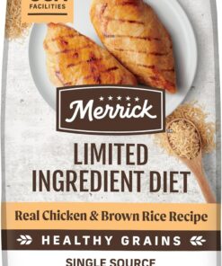 Merrick Limited Ingredient Diet Premium and Natural Kibble with Healthy Grains Chicken and Brown Rice Dog Food, 22 lbs.