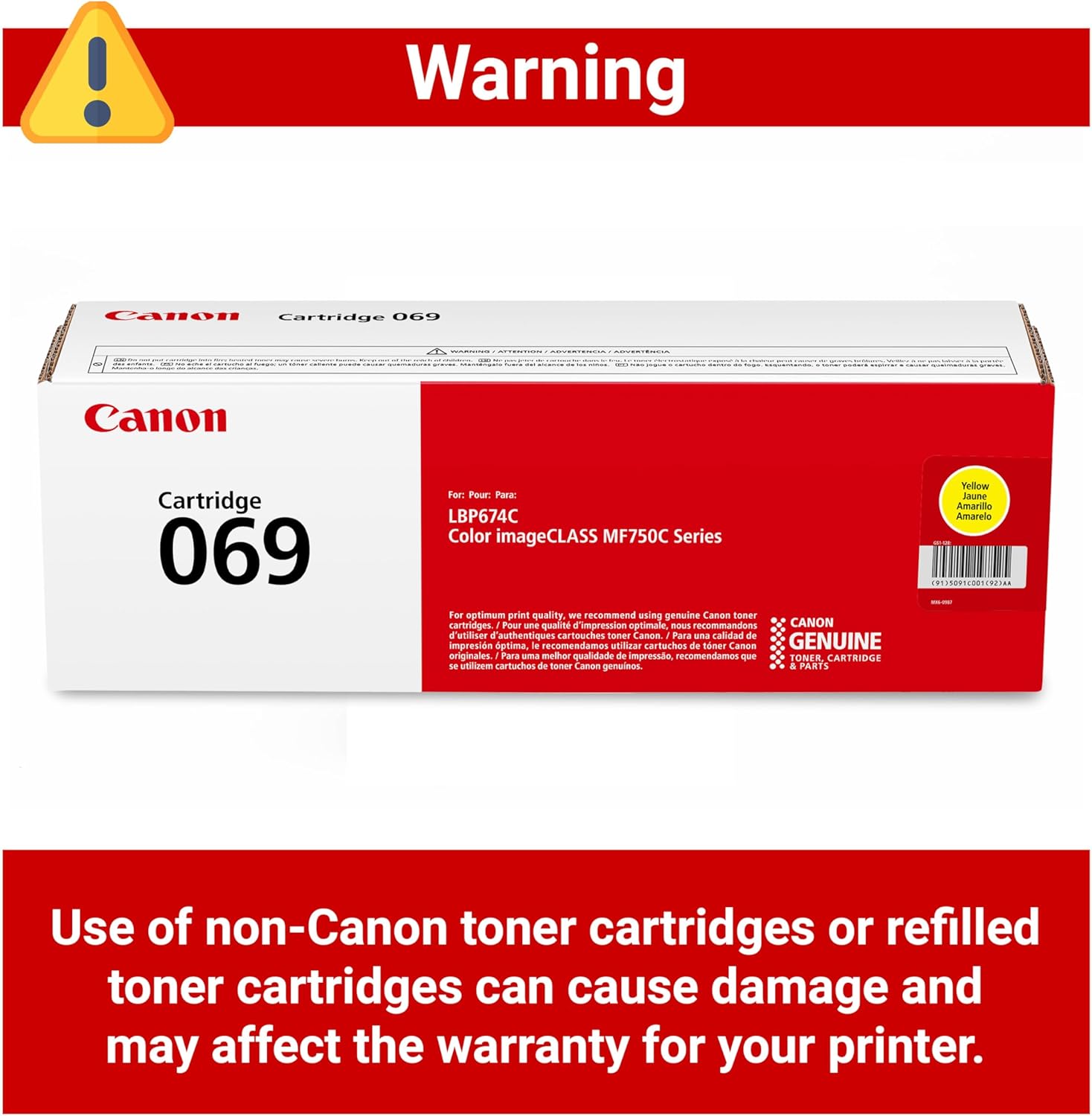 71ulAb5aYlL._AC_SL1500_.jpg Canon Genuine 069 Yellow Toner Cartridge Compatible with MF753Cdw, MF751Cdw, LBP674Cdw