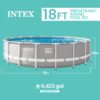 INTEX 26731EH Prism Frame Premium Above Ground Swimming Pool Set: 18ft x 48in – Includes 1500 GPH Cartridge Filter Pump – Removable Ladder – Pool Cover – Ground Cloth