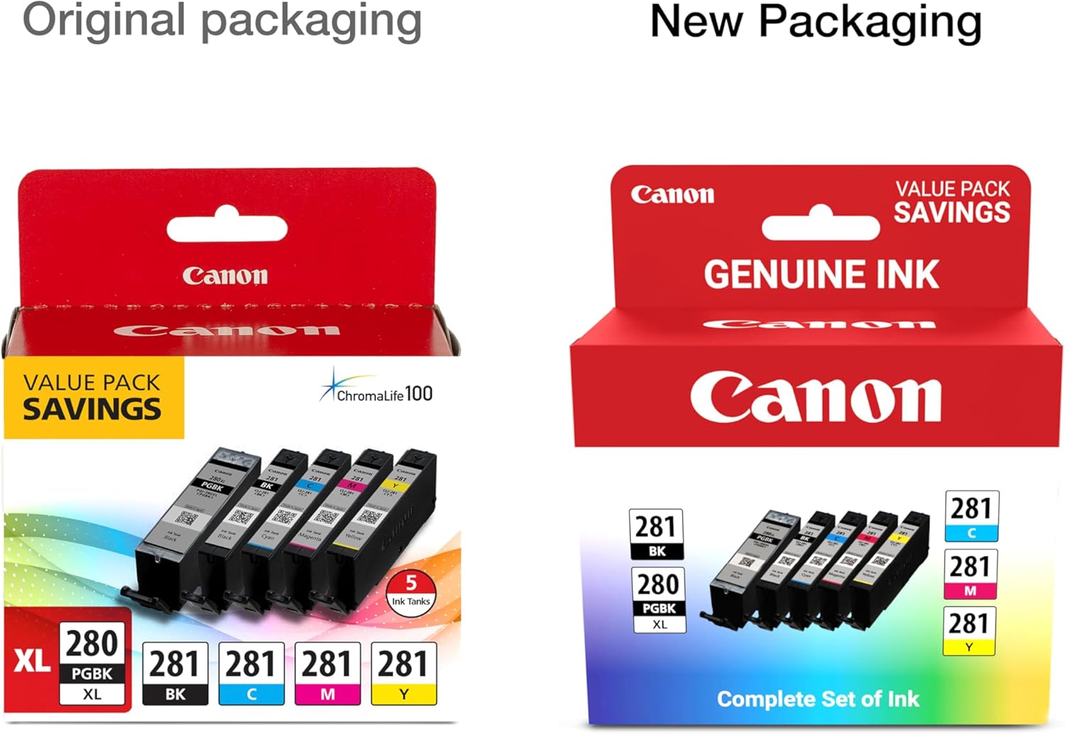 71vUyjH5YWL._AC_SL1500_.jpg Canon PGI-280XL/CLI-281 5 Color Pack Compatible to TR8520, TR7520, TS9120 Series,TS8120 Series, TS6120 Series