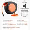 VEVOR Retractable Air Hose Reel, 3/8 Inch x 80 FT Hybrid Air Hose Max 300PSI, Enclosed Air-Compressor Hoses Reel Auto Rewind with 6.6 ft Lead in, 180° Swivel Ceiling/Wall Mount for Workshops