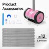 (2025 Upgrade) VINGLI Automatic Suction-Side Pool Vacuum Cleaner, Powerful Wall-Climbing Sweeper for Inground Pools, Includes 39.6ft Tangle-Free Hose (Pink&Gray)