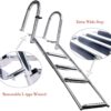 Amarine Made Boat Ladder 4 Steps Removable Premium Stainless Folding Rear Entry Pontoon Boat Ladder w/Extra Wide Step Amarine Made Boat Ladder 4 Steps Removable Premium Stainless Folding Rear Entry Pontoon Boat Ladder w/Extra Wide Step