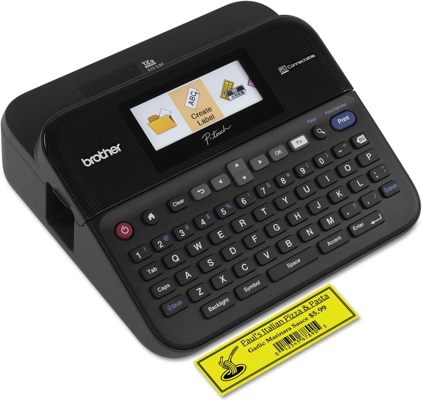 71wlMbfLnXL._AC_SL1500_.jpg Brother P-Touch Label Maker, PC-Connectable Labeler, PTD600, Color Display, High-Resolution PC Printing, Black, Black/Gray
