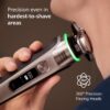 Philips Norelco Shaver i9000 Prestige - Wet & Dry Electric Shaver, Gold Oyster, Sense IQ Technology, Triple Lift & Cut System, 360 Rotating Dual SteelPrecision Blades, Quick Clean Pod, Model XP9203/81