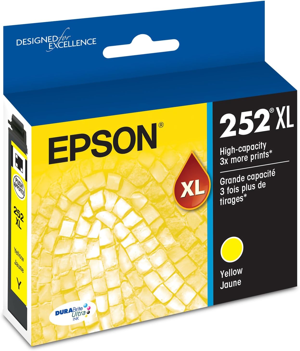 EPSON 252 DURABrite Ultra Ink High Capacity Yellow Cartridge (T252XL420-S) Works with WorkForce WF-3620, 3640, 7110, 7610, 7620, 7710, 7720, 7210