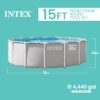 INTEX Prism Frame 15 ft x 48 in Above Ground Pool Set, Round Swimming Pool with Steel Frame, 1000 GPH Cartridge Filter Pump, Ladder, Cover, & Ground Cloth