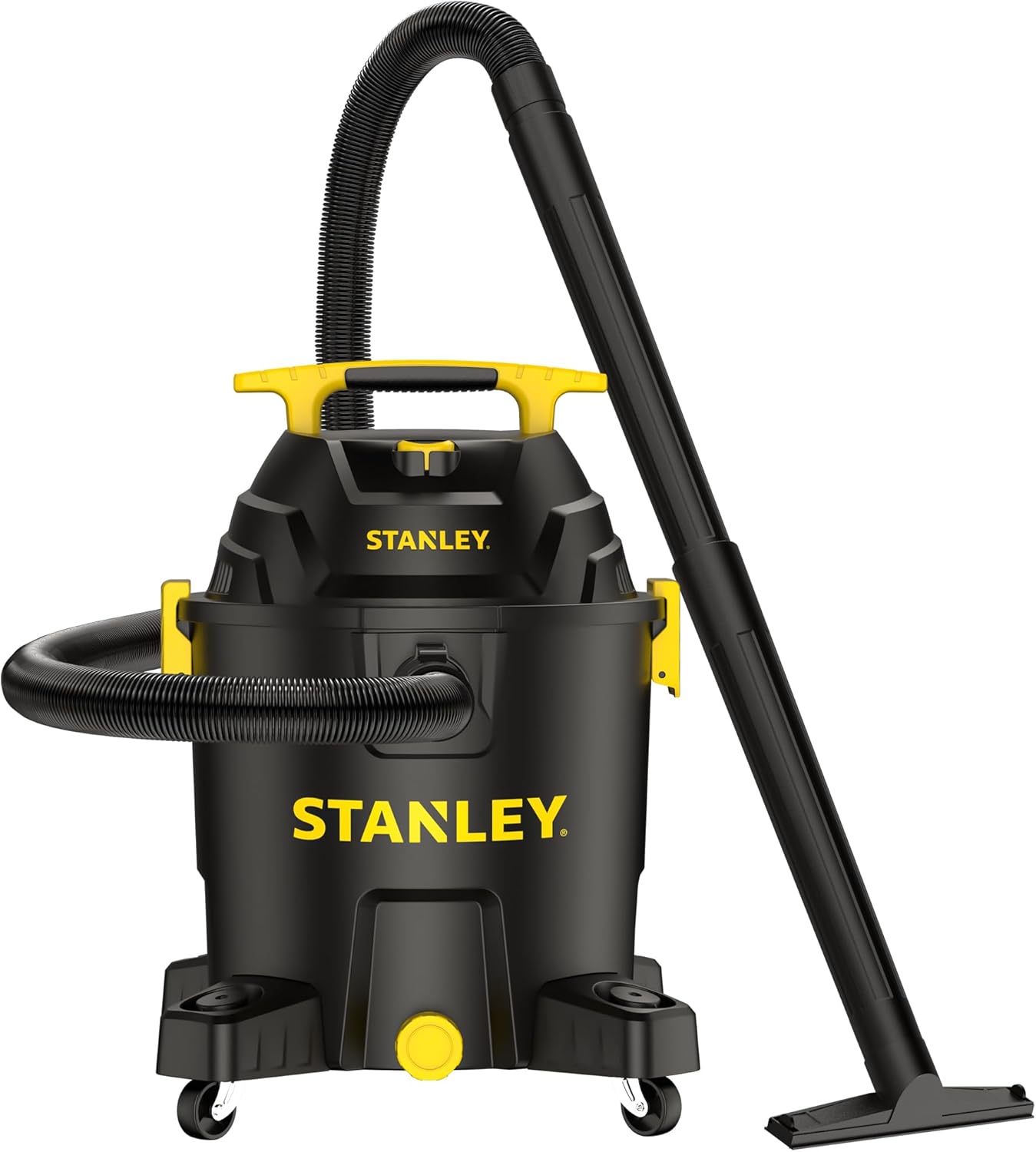 STANLEY 10 Gallon Wet Dry Vacuum, 6 Peak HP Poly Built-in Drain Shop Vac Blower with Powerful Suction, Multifunctional Shop Vacuum W/ 6 Horsepower Motor for Job Site, Garage, Basement, Van, Workshop STANLEY 10 Gallon Wet Dry Vacuum, 6 Peak HP Poly Built-in Drain Shop Vac Blower with Powerful Suction, Multifunctional Shop Vacuum W/ 6 Horsepower Motor for Job Site, Garage, Basement, Van, Workshop