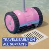 (2025 Upgrade) VINGLI Automatic Suction-Side Pool Vacuum Cleaner, Powerful Wall-Climbing Sweeper for Inground Pools, Includes 39.6ft Tangle-Free Hose (Pink&Gray)