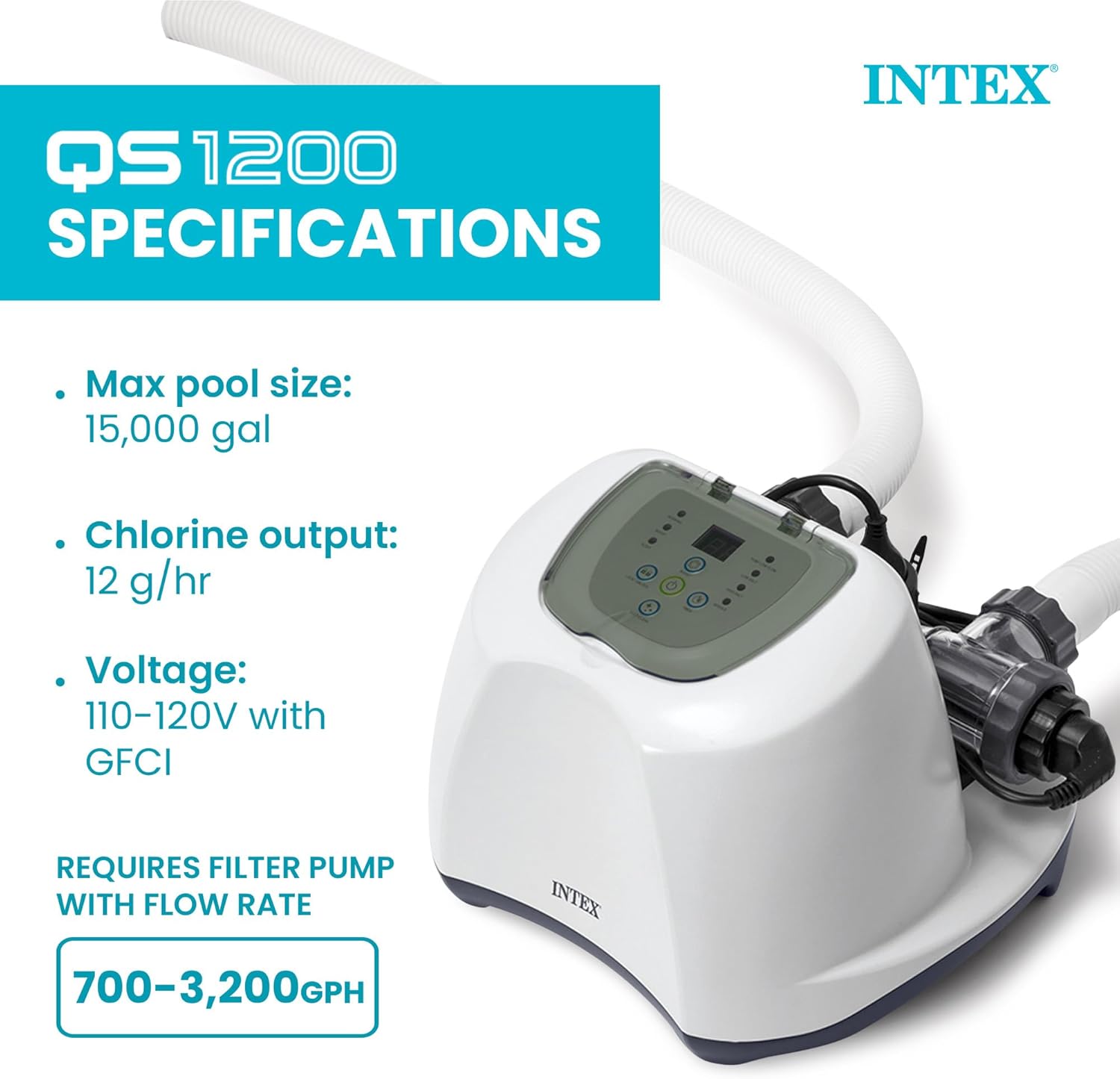 71zOF3eZ8KL._AC_SL1500_.jpg Intex 3000 GPH Sand Filter Pump with Built-In Timer and Krystal Clear Saltwater System Maintenance Set for Above Ground Outdoor Swimming Pools