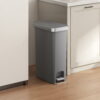 Better Homes & Gardens Slim Kitchen Trash Can, 10.5 Gallon Plastic Step Garbage Bin with Soft Close Lid, Gray