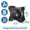 Air King 11" 3-Speed Commercial Grade Pivoting Blower Floor Fan with Outlets, Black, 9550, New