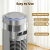 SHOUFTW 36 inch Tower Fan with Remote Control, Oscillating Bladeless Floor Fan, 5 Speeds and 4 Modes for Bedroom Home and Office, Silver