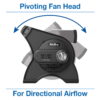 Air King 11" 3-Speed Commercial Grade Pivoting Blower Floor Fan with Outlets, Black, 9550, New