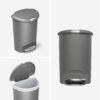 simplehuman Kitchen Trash Can, 13 Gallon Plastic Step Garbage Bin with Secure Slide Lock Lid, Gray