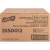 Genuine Joe Jumbo Roll Dispenser Bath Tissue, 2 Ply, 8.88" Roll Diameter, White - 12 Roll Carton