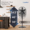 Lasko Cyclone 18" Oscillating Pedestal Fan with Adjustable Height and Tilt-Back Head for Whole Room Cooling, Black, S18910 Lasko Cyclone 18" Oscillating Pedestal Fan with Adjustable Height and Tilt-Back Head for Whole Room Cooling, Black, S18910